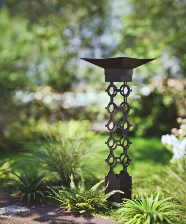 Bird bath topper and light bollard in design celtic