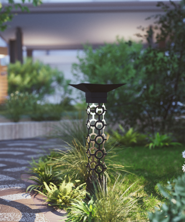 Bird bath topper and light bollard in design celtic