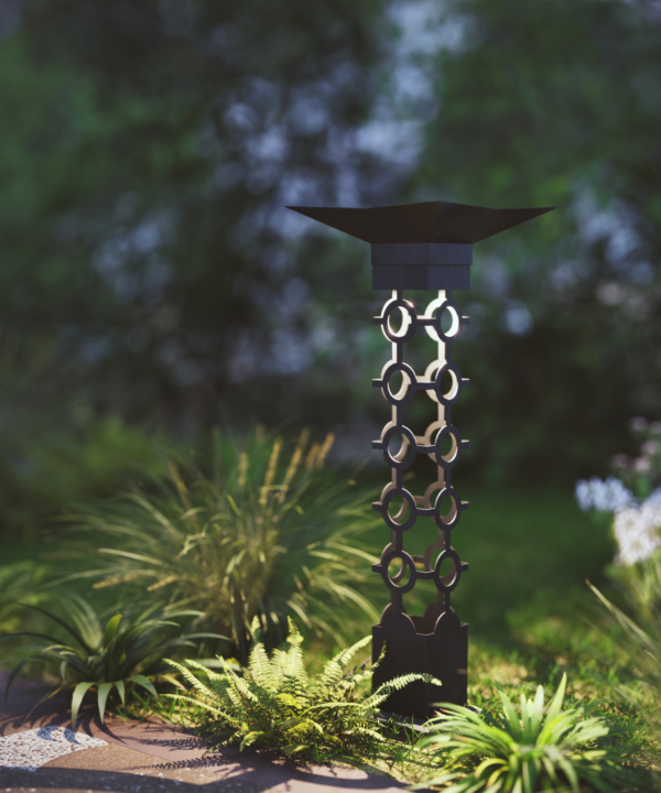 Bird bath topper and light bollard in design celtic