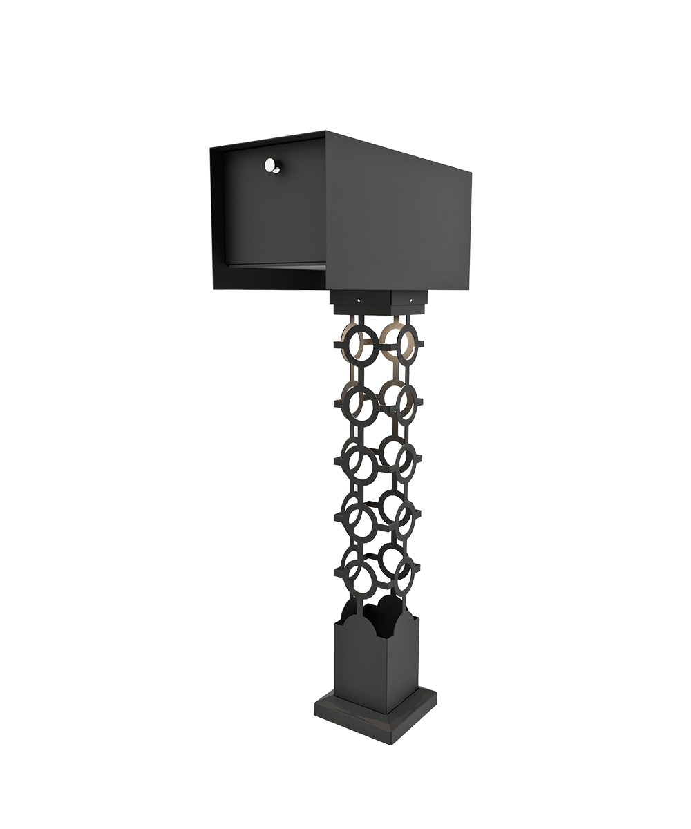 celtic design mailbox in black