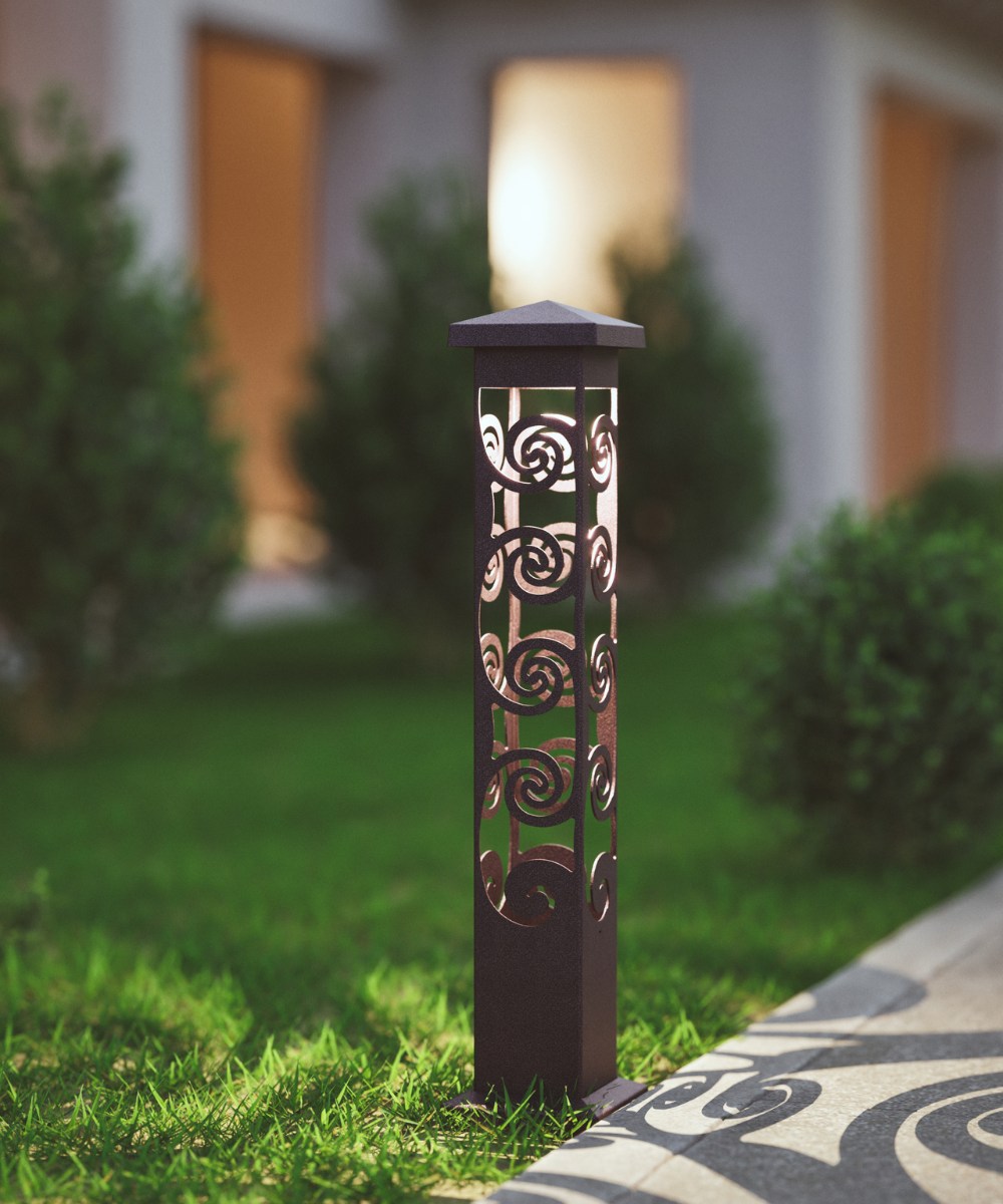 Spiral Design Bollard - Nightscaping USA, image size:1000x1200