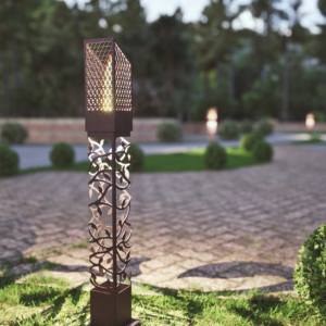 Tiki topper with bollard light in design ivy